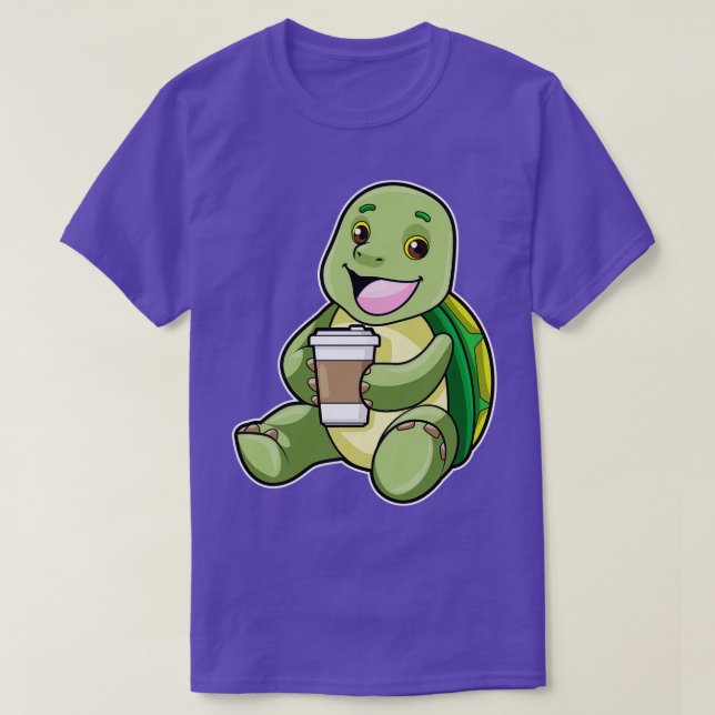 Turtle with Snäcka Coffee to go T Shirt (Design framsida)