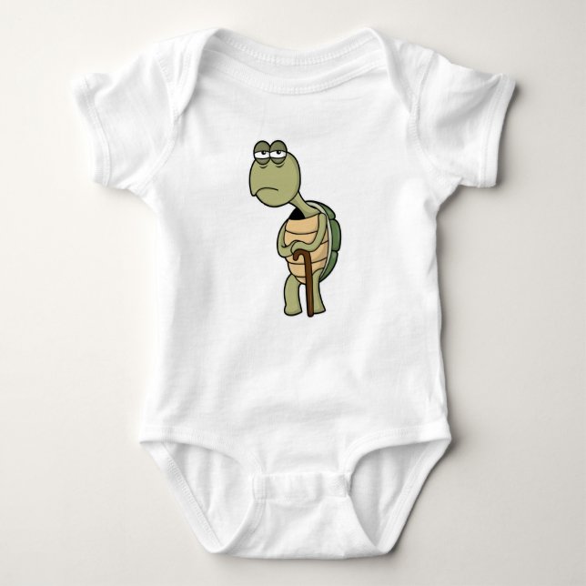 Turtle with Snäcka & Walking stick stick T Shirt (Framsida)