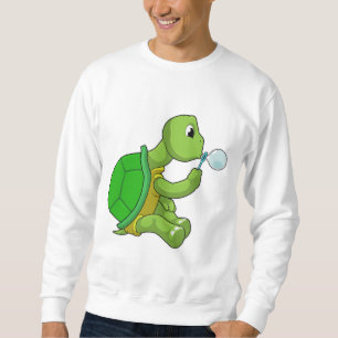 Turtle with Soap bubbles Lång Ärmad Tröja