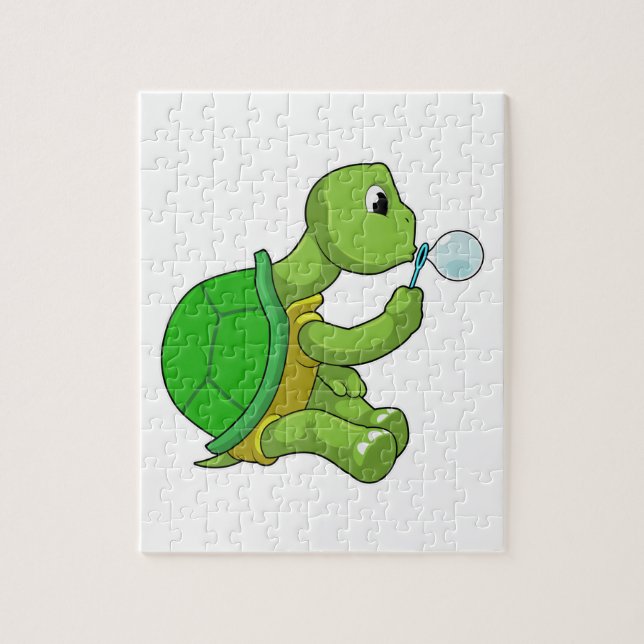 Turtle with Soap bubbles Pussel (Vertikal)