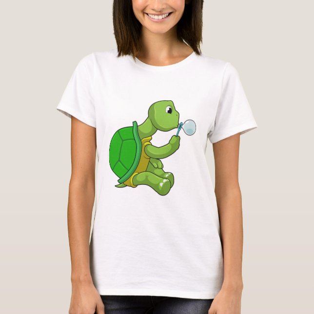 Turtle with Soap bubbles T Shirt (Framsida)