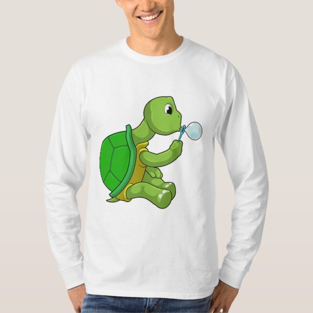 Turtle with Soap bubbles T Shirt (Framsida)