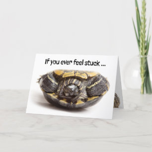 Turtle with Teeth Stuck on Back Encouragement Helgkort