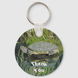 Turtle with Vatten Reflection Wildlife Tack Nyckelring