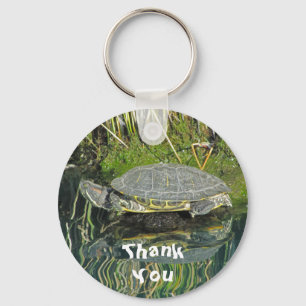 Turtle with Vatten Reflection Wildlife Tack Nyckelring