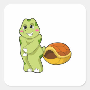 Turtle without Snäcka Shy.PNG Fyrkantigt Klistermärke