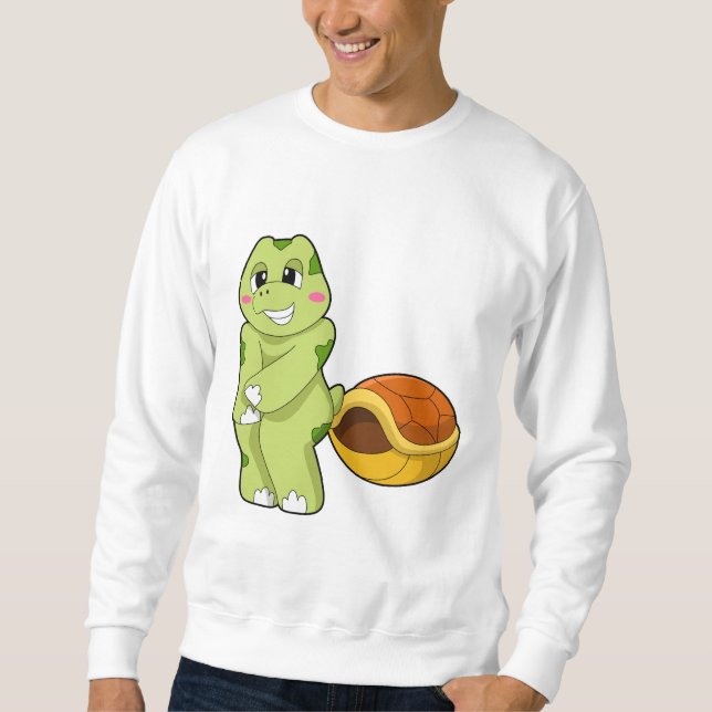 Turtle without Snäcka Shy.PNG Lång Ärmad Tröja (Framsida)