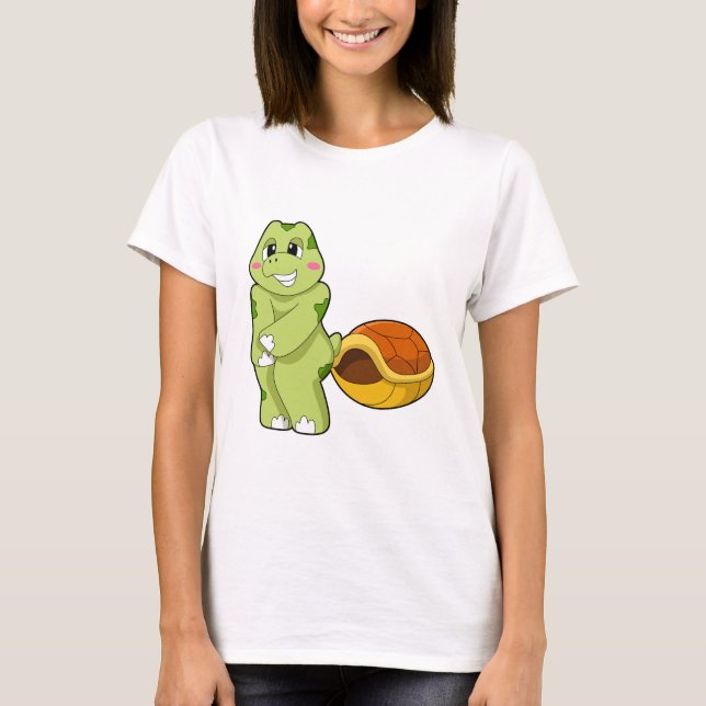 Turtle without Snäcka Shy.PNG T Shirt (Framsida)