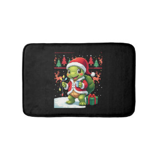 Turtle Xmas Lights Ugly Santa Turtle Christmas Tan Badrumsmatta