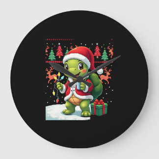 Turtle Xmas-ljus Fula Tomte Turtle-jul Tan Stor Klocka