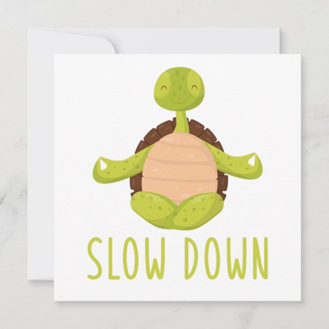 Turtle Yoga Lotus Asana Meditation Zen Nirvana Gif Inbjudningar (Framsida)