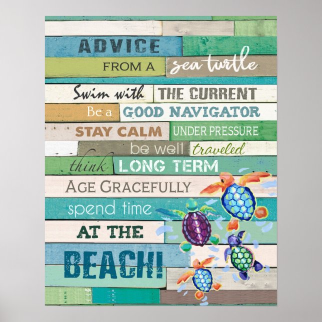 Turtles Adress från Sea Turtle Costal Poster (Framsidan)