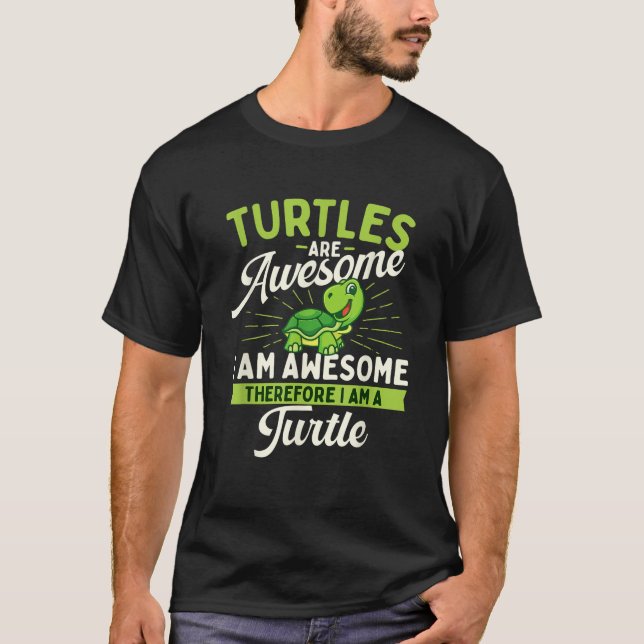 Turtles Are Awesome Wildlife Cute Tortoise Beach M T Shirt (Framsida)