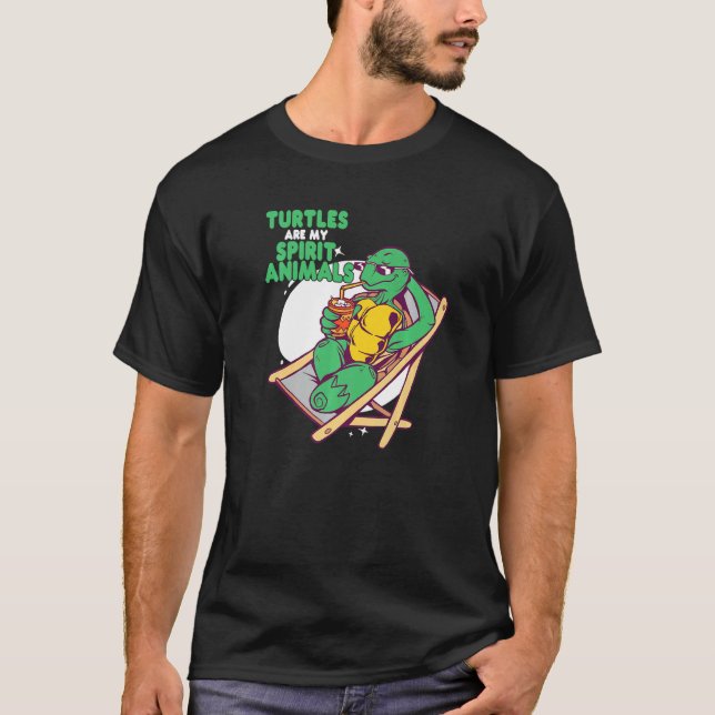 Turtles Are My Spirit Animals Animal Pet Turtle T Shirt (Framsida)
