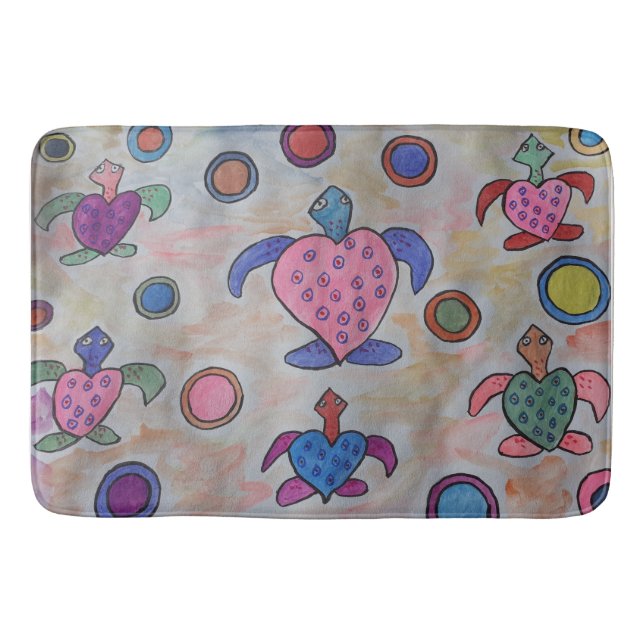 Turtles & Circles Bath Mat Badrumsmatta (Framsidan)