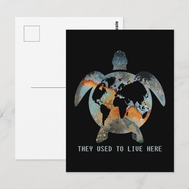 Turtles de brukade bo här Earth Turtle Älskare Vykort (Fram/baksida)