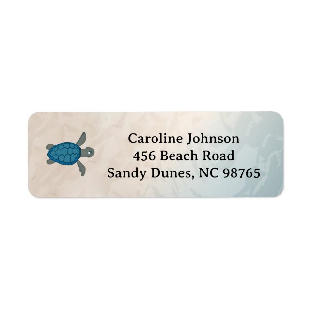Turtles design returadress etikett (Framsidan)