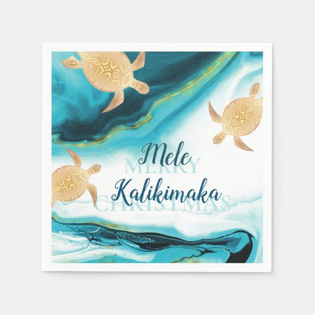 Turtles guld | Mele Kalikimaka | Jul Pappersservett (Framsidan)