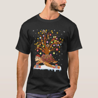 Turtles Lighting Julafton Träd Gift Turtle Träd fö T Shirt