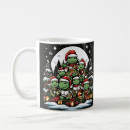 Turtle's lycklig med julklappar kaffemugg