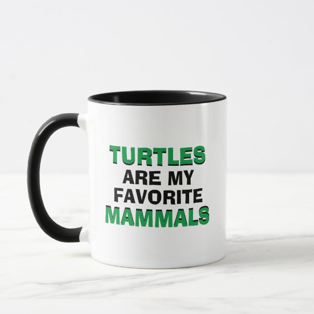 Turtles Mammals Coffee Monocots Biology Joke Funny Mugg (Vänster)