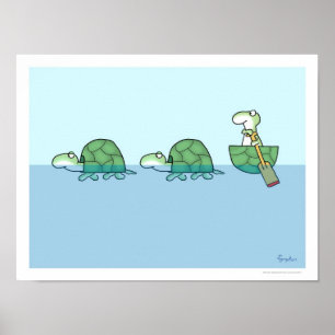 TURTLES PADDLING poster av Sandra Boynton