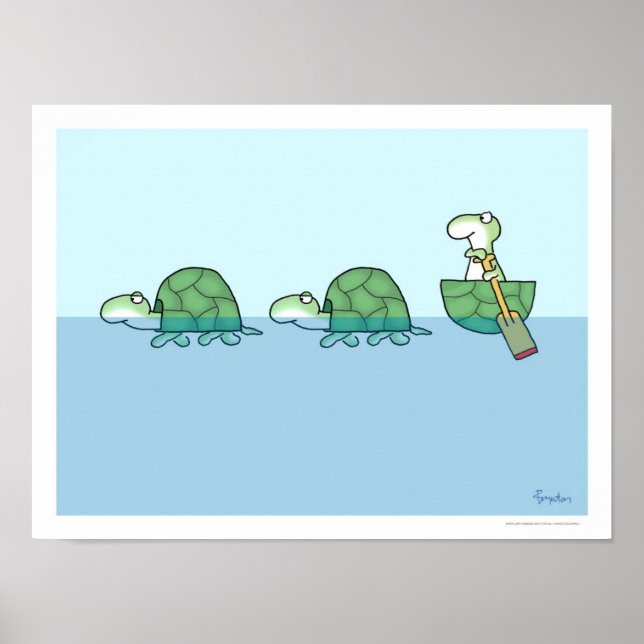 TURTLES PADDLING poster av Sandra Boynton (Framsidan)
