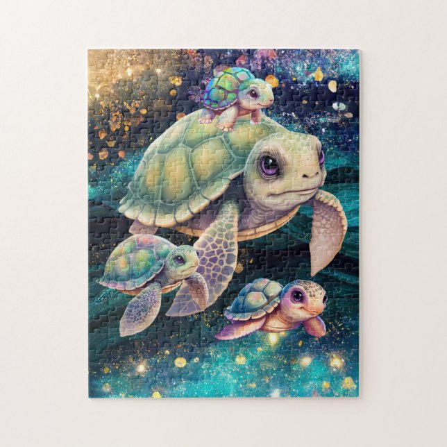 Turtles simmande pussel (Vertikal)
