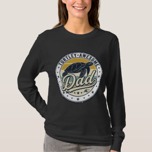 Turtley Awesome Pappa Vintage Sköldpadda T-Shirt D