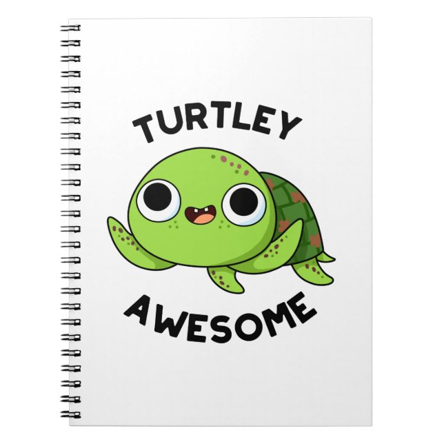 Turtley Awesome Roligt Sköldpadds Puns Anteckningsbok (Framsidan)