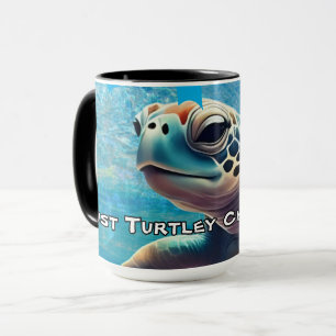 Turtley Chillin' Sea Turtle Close Ocean Vibes Mugg