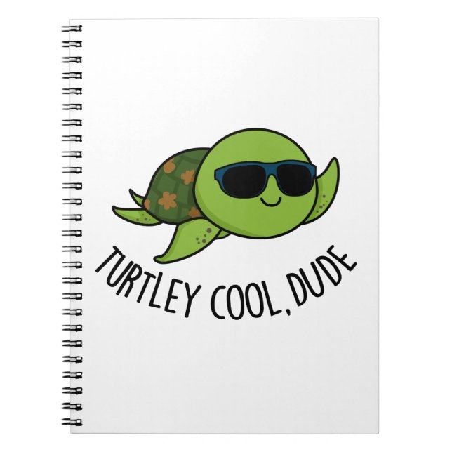 Turtley Cool Kille Rolig Sköldpadda Puns  Anteckningsbok (Framsidan)