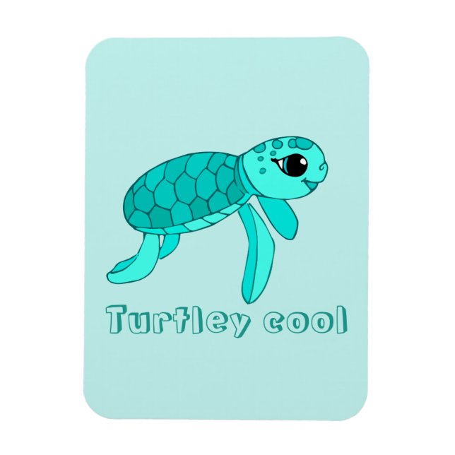 Turtley coola baby havssköldpadda magnet (Vertikal)