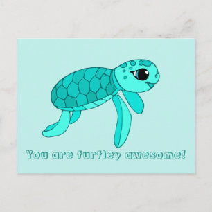 Turtley coola baby havssköldpadda vykort