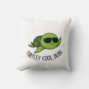 Turtley Coola Boy Funny Turtle Pun Kudde