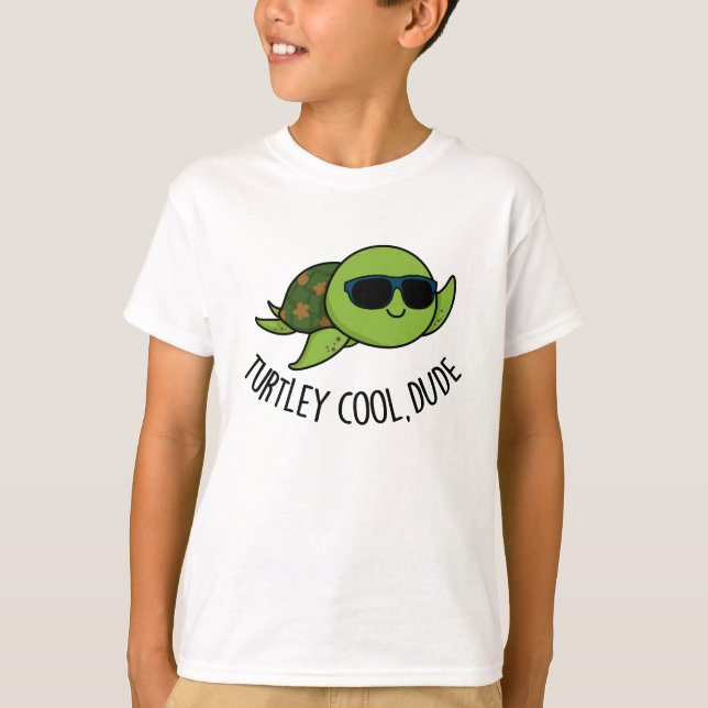 Turtley Coola Boy Funny Turtle Pun T Shirt (Framsida)