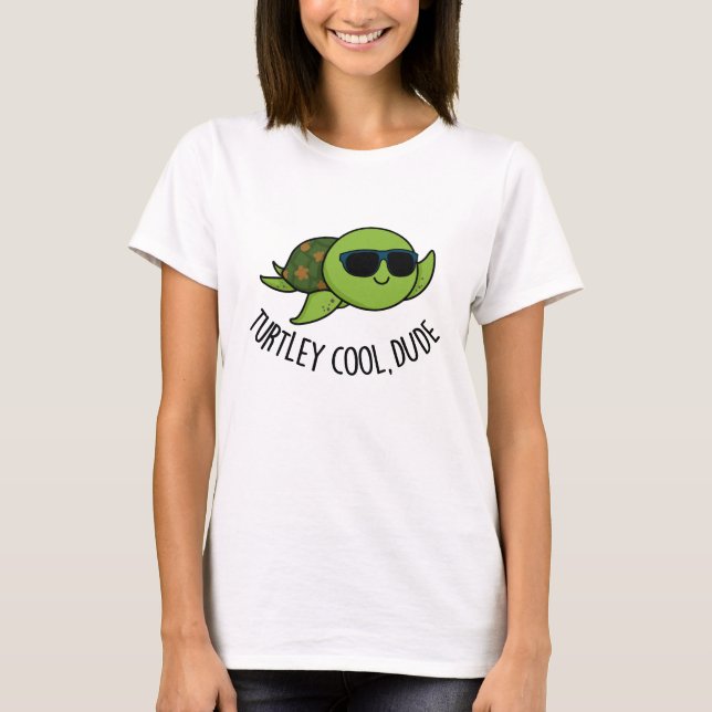 Turtley Coola Boy Funny Turtle Pun T Shirt (Framsida)