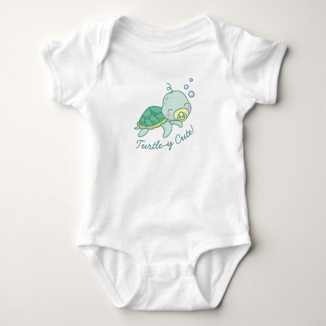 Turtley Cute Sea Turtle Baby Shower Kawaii T Shirt (Framsida)