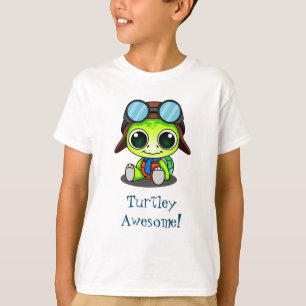 Turtley Fantastisk Cute Tecknad Turtle i Aviator H T-shirt