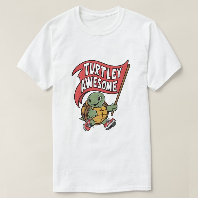 Turtley Fantastisk Flagga Turtle T Shirt (Design framsida)