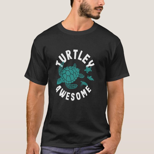 Turtley Fantastisk Funny Turtle T Shirt (Framsida)