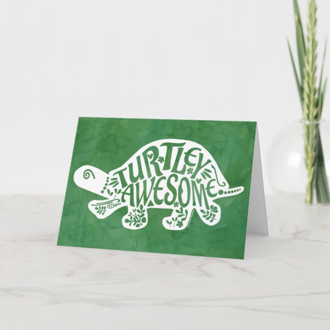 Turtley Fantastisk Grattis Card Tortoise Kort (Framsida)