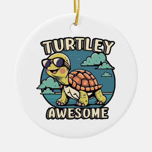 Turtley fantastisk  julgransprydnad keramik (Framsidan)
