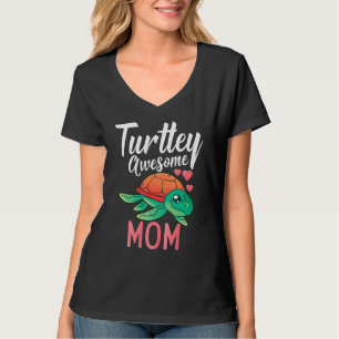Turtley Fantastisk Mamma Turtle Pun Turtle Mor Cre T Shirt