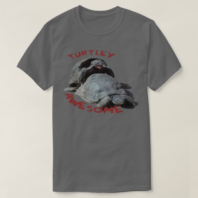 Turtley Fantastisk Mating Tortoises T Shirt (Design framsida)