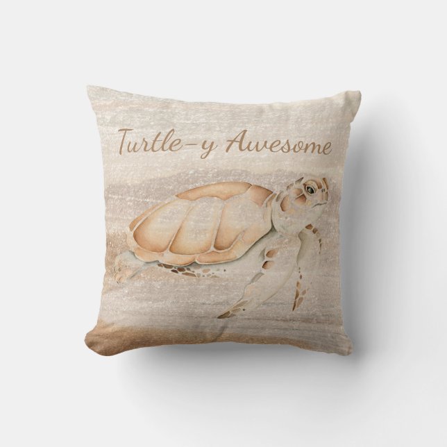 Turtley Fantastisk Sea Turtle Ocean Sea Animal Art Kudde (Framsida)