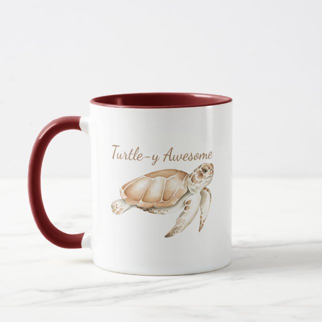 Turtley Fantastisk Sea Turtle Ocean Sea Animal Art Mugg (Vänster)