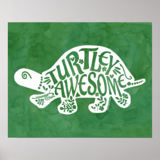 Turtley Fantastisk Tortoise Funny Turtle Pun Sulca Poster