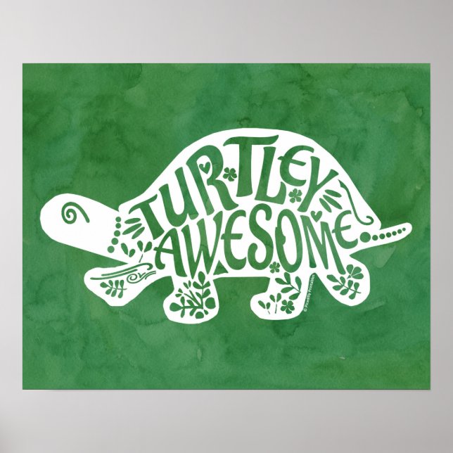 Turtley Fantastisk Tortoise Funny Turtle Pun Sulca Poster (Framsidan)