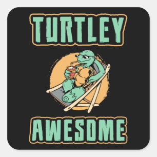Turtley Fantastisk Turtle Älskare Turtles Funny Gi Fyrkantigt Klistermärke